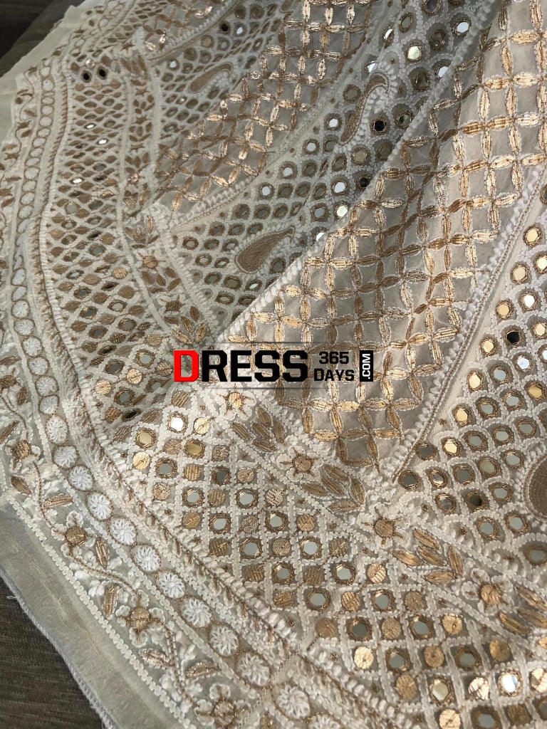 Mirror And Gota Patti Chikankari Anarkali Suit