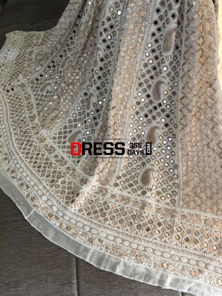 Mirror And Gota Patti Chikankari Anarkali Suit