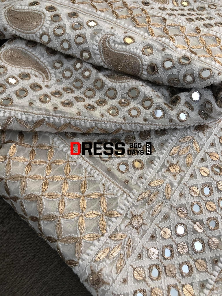 Mirror And Gota Patti Chikankari Anarkali Suit