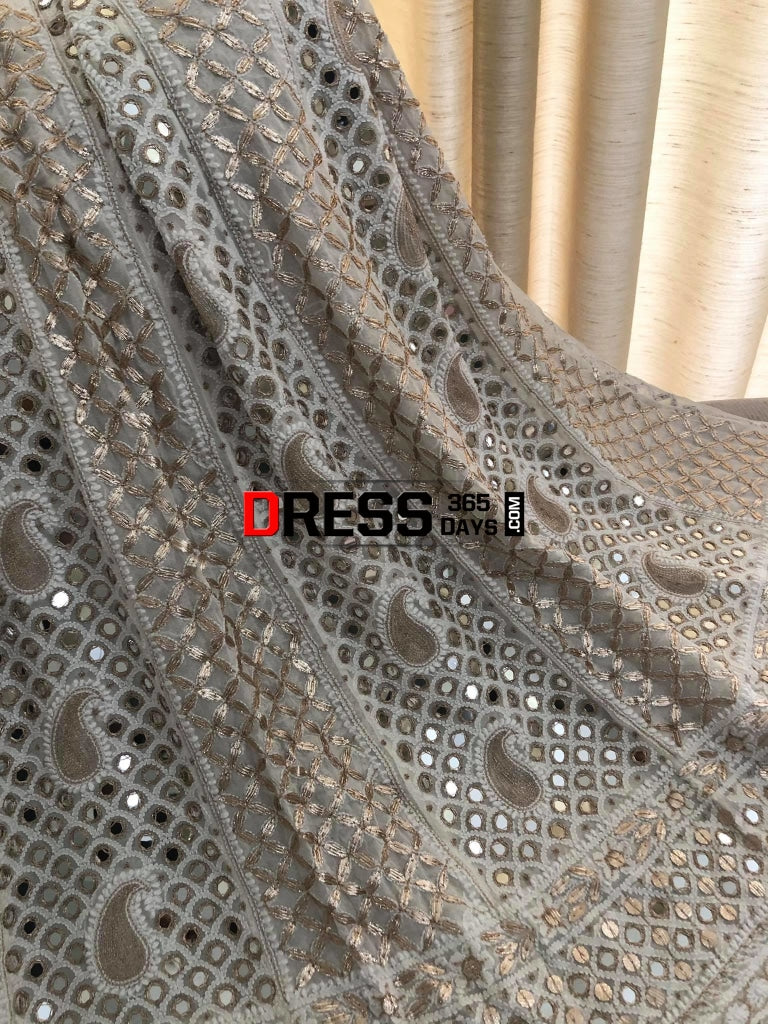 Mirror And Gota Patti Chikankari Anarkali Suit