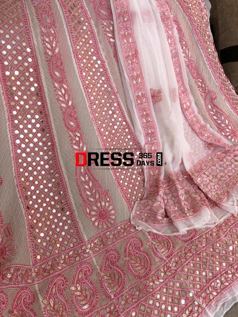 Mirror And Gota Patti Chikankari Anarkali Suit