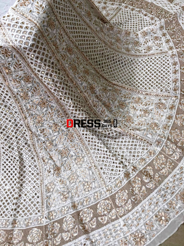 Mirror And Gota Patti Lucknowi Chikankari Lehenga Set