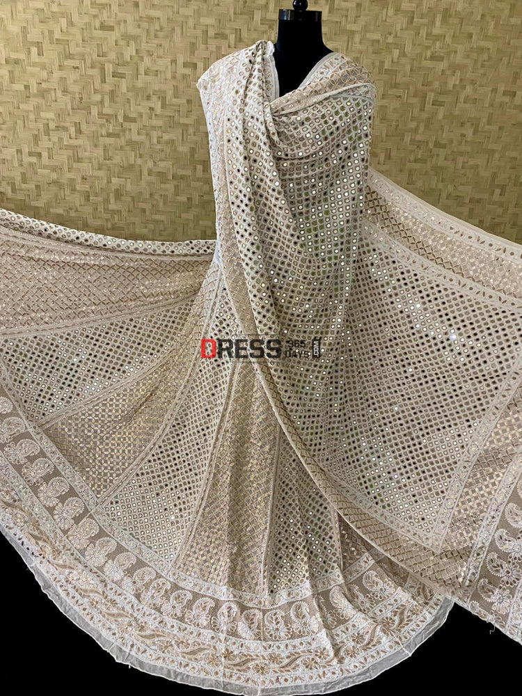 Mirror & Gota Patti Lucknow Chikankari Lehenga Set Dress365days