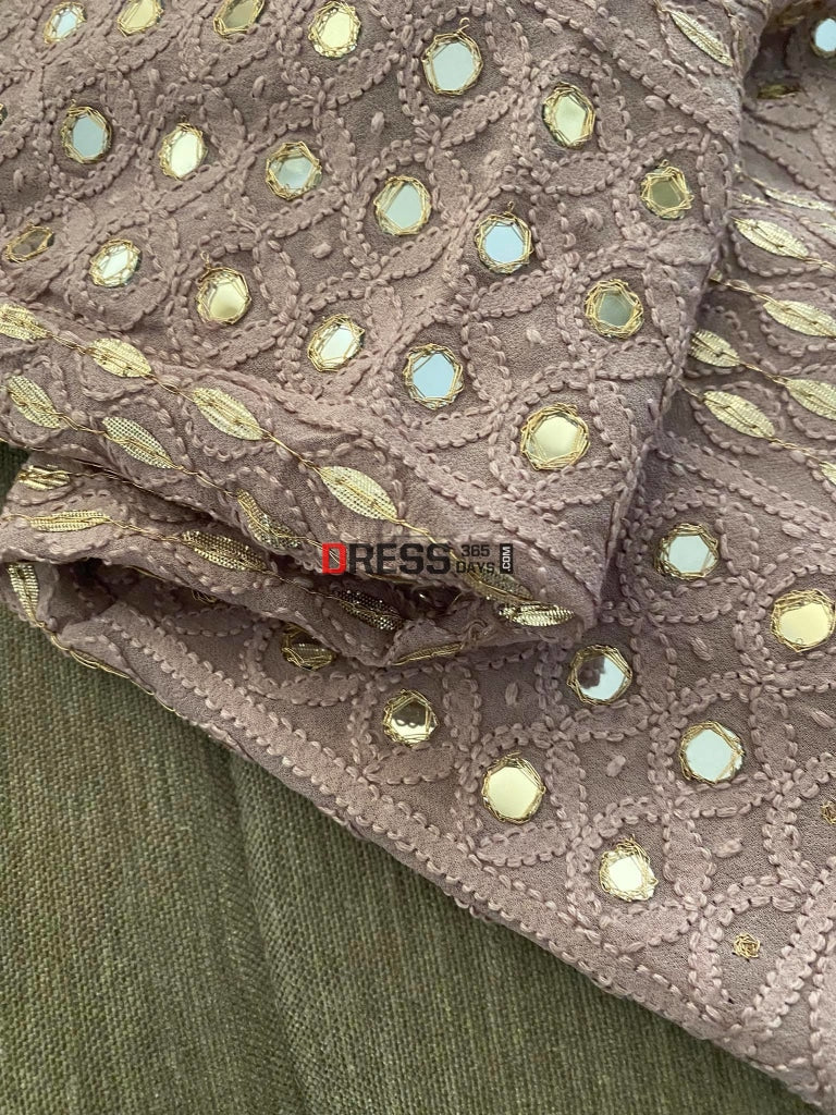 Mirror & Gota Patti Lucknowi Chikankari Suit Suits