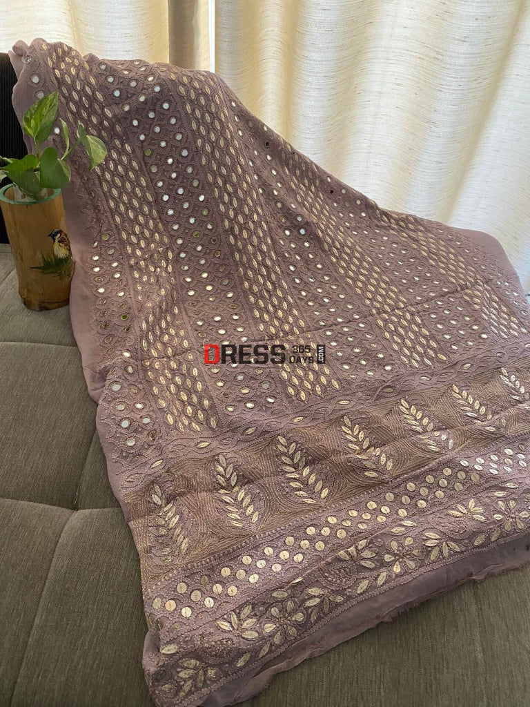 Mirror & Gota Patti Lucknowi Chikankari Suit Suits