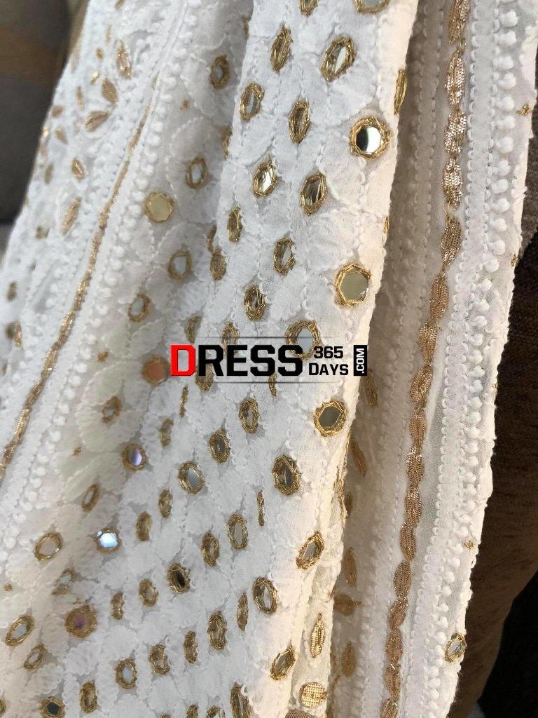 Mirror Gota Patti & Pearl Work Lehenga Set Chikankari