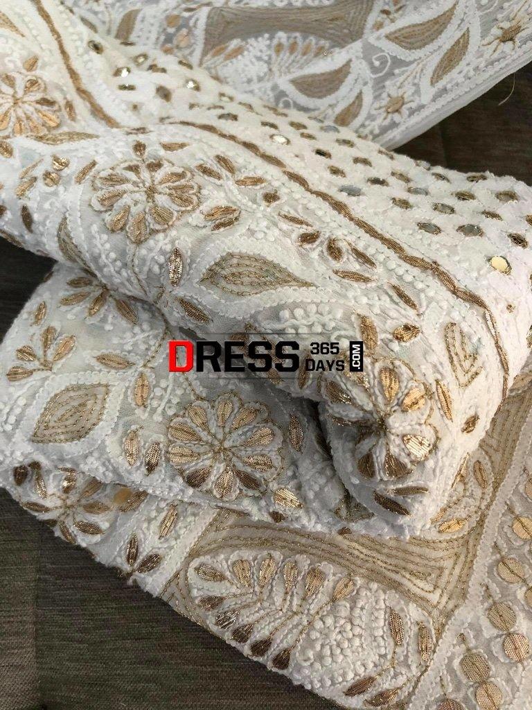 Mirror Gota Patti & Pearl Work Lehenga Set Chikankari