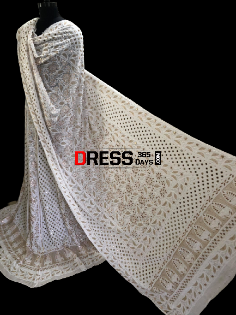 Mirror Gota Patti & Pearl Work Lehenga Set Chikankari