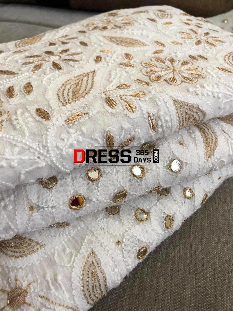 Mirror Gota Patti & Pearl Work Lehenga Set Chikankari
