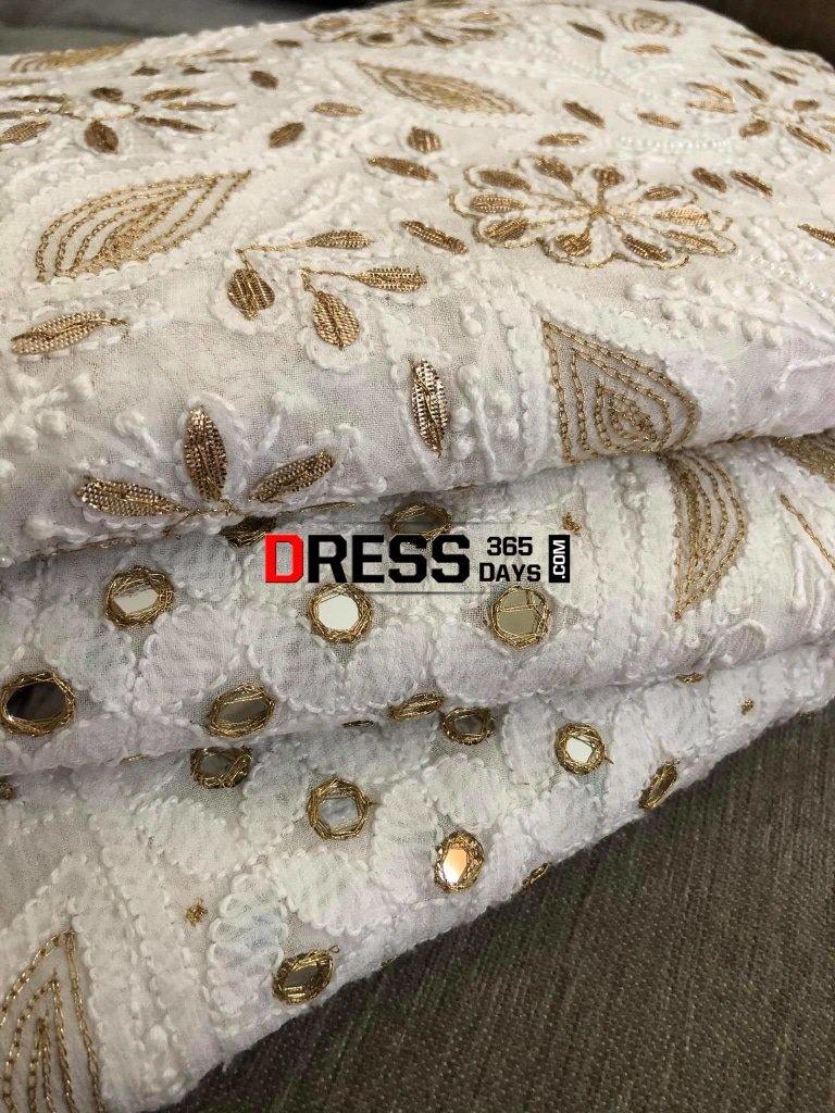 Mirror Gota Patti & Pearl Work Lehenga Set Chikankari