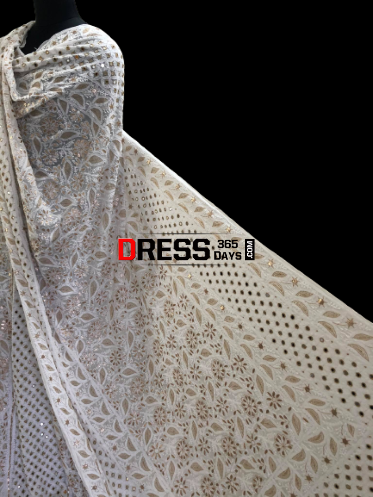 Mirror Gota Patti & Pearl Work Lehenga Set Chikankari