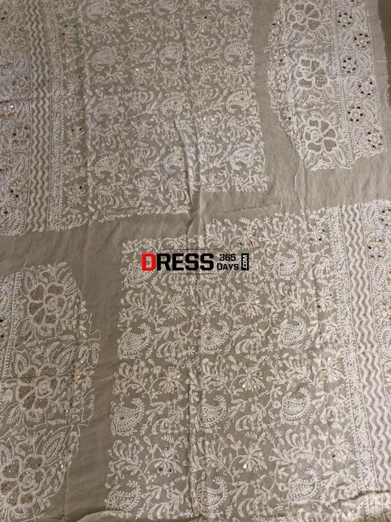 Mukaish And Chikankari Hand Embroidered Lehenga Set