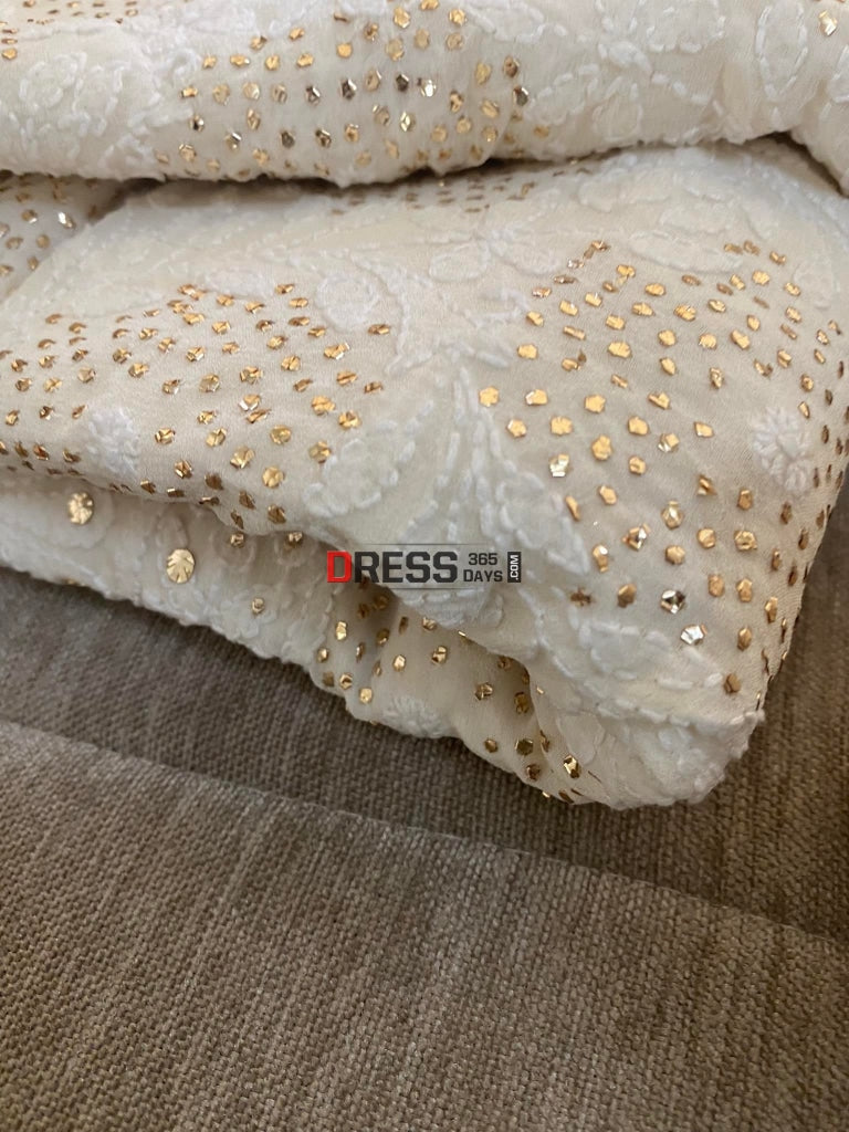 Mukaish And Lucknowi Chikankari Lehenga Set