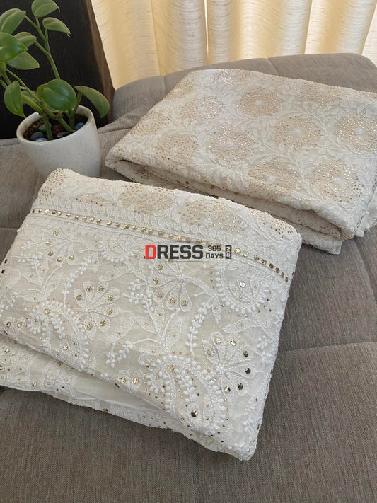 Mukaish And Lucknowi Chikankari Lehenga Set