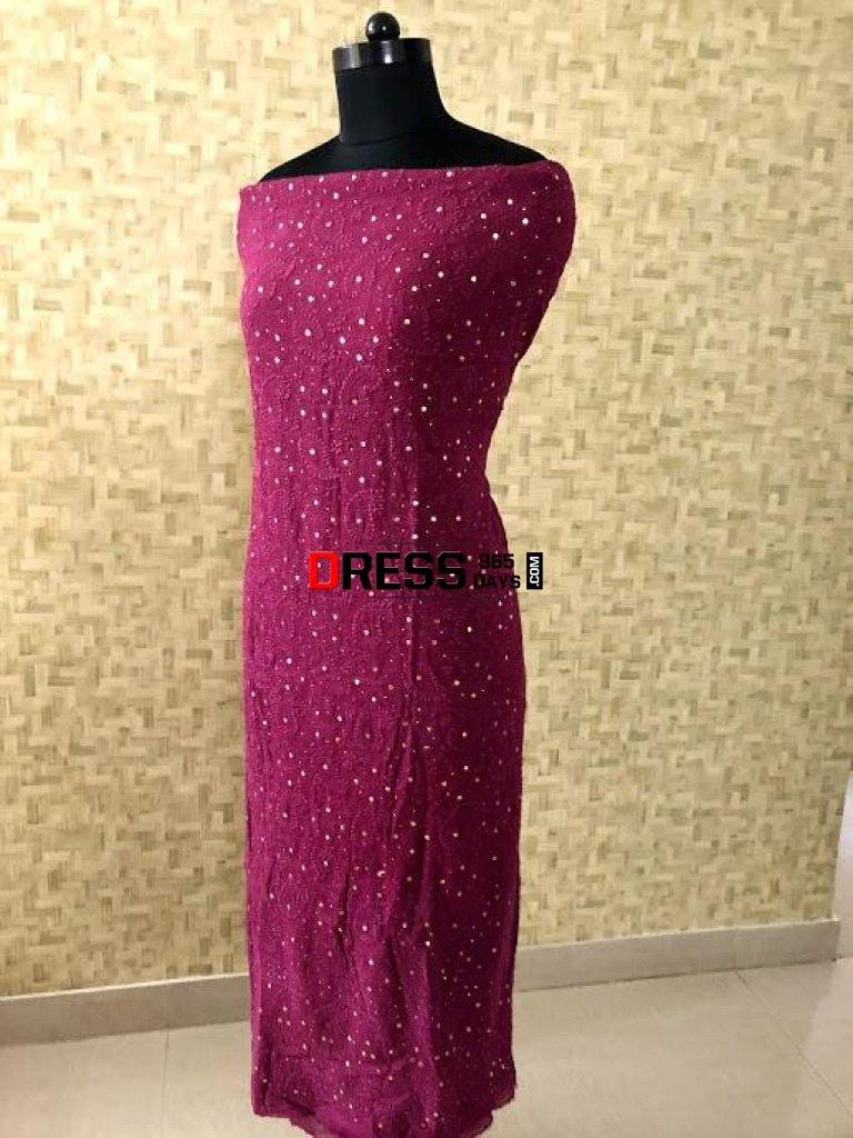 Mukaish Chikankari Kurti Fabric