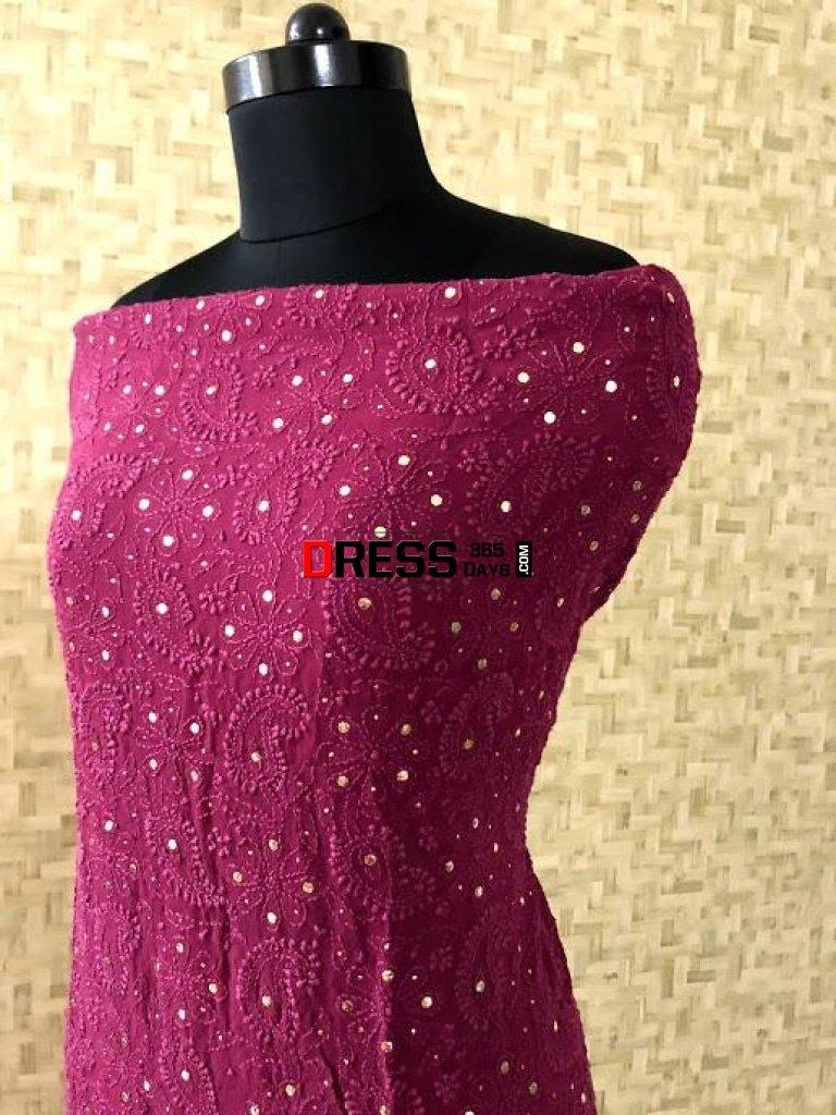 Mukaish Chikankari Kurti Fabric