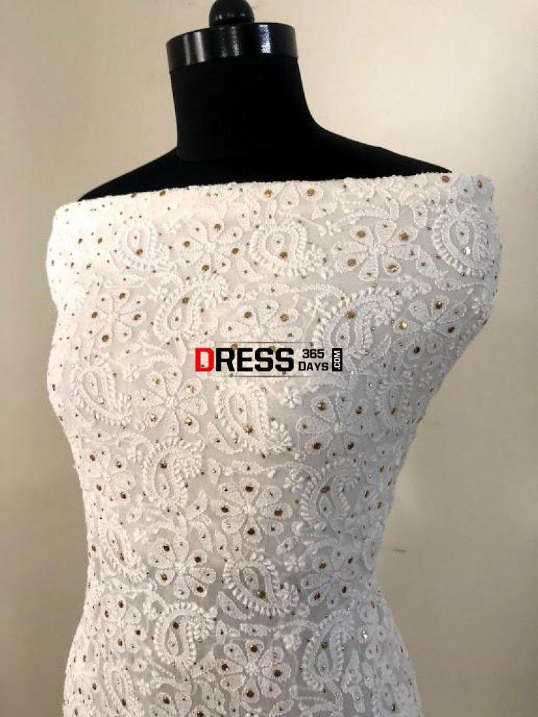 Mukaish Chikankari Kurti Fabric