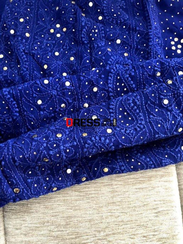 Mukaish Chikankari Kurti Fabric Fabric