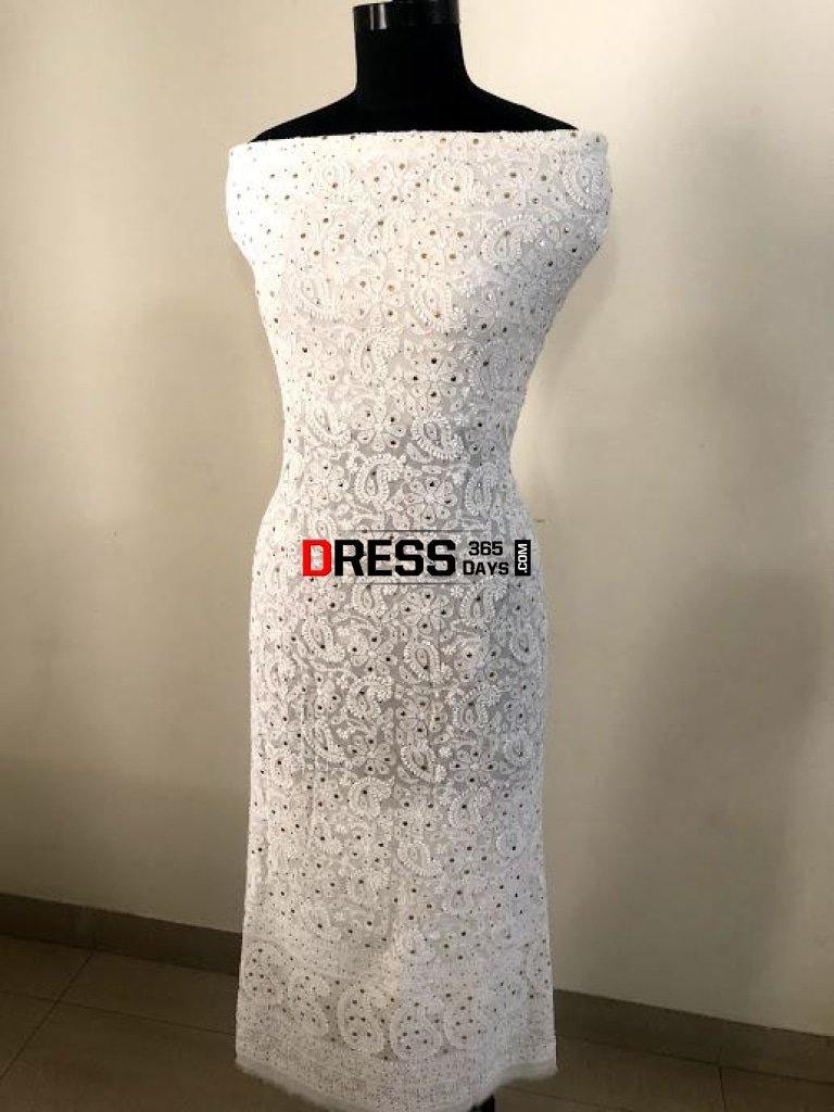 Mukaish Chikankari Kurti Fabric