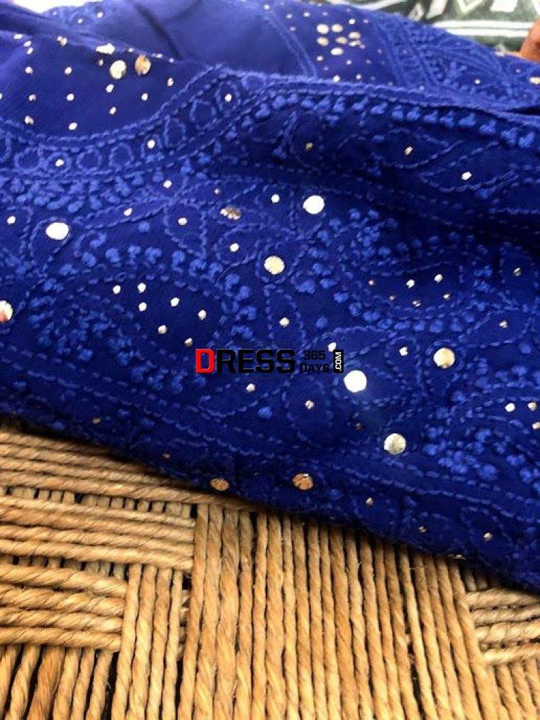 Mukaish Chikankari Kurti Fabric Fabric