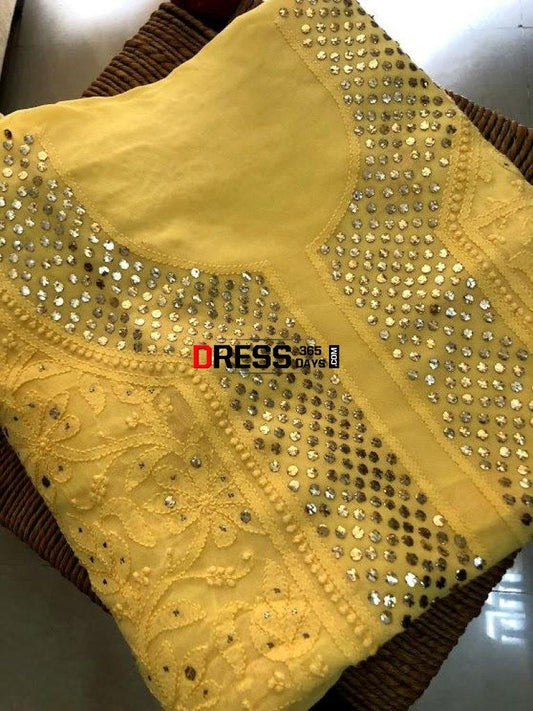 Mukaish Lucknow Chikankari Suit Suits