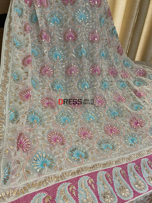 Multicolour Chikankari Gota Patti Dupatta