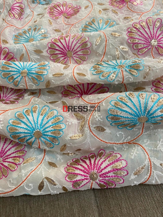 Multicolour Chikankari Gota Patti Dupatta