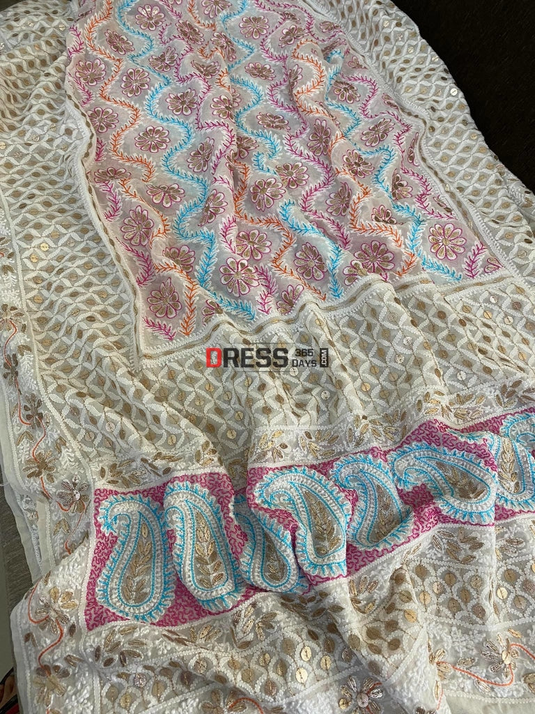 Multicolour Chikankari Gota Patti Dupatta