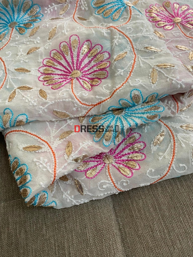 Multicolour Chikankari Gota Patti Dupatta