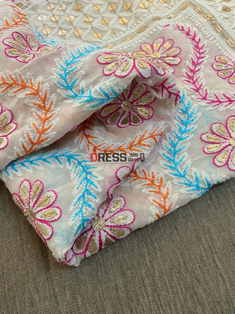 Multicolour Chikankari Gota Patti Dupatta