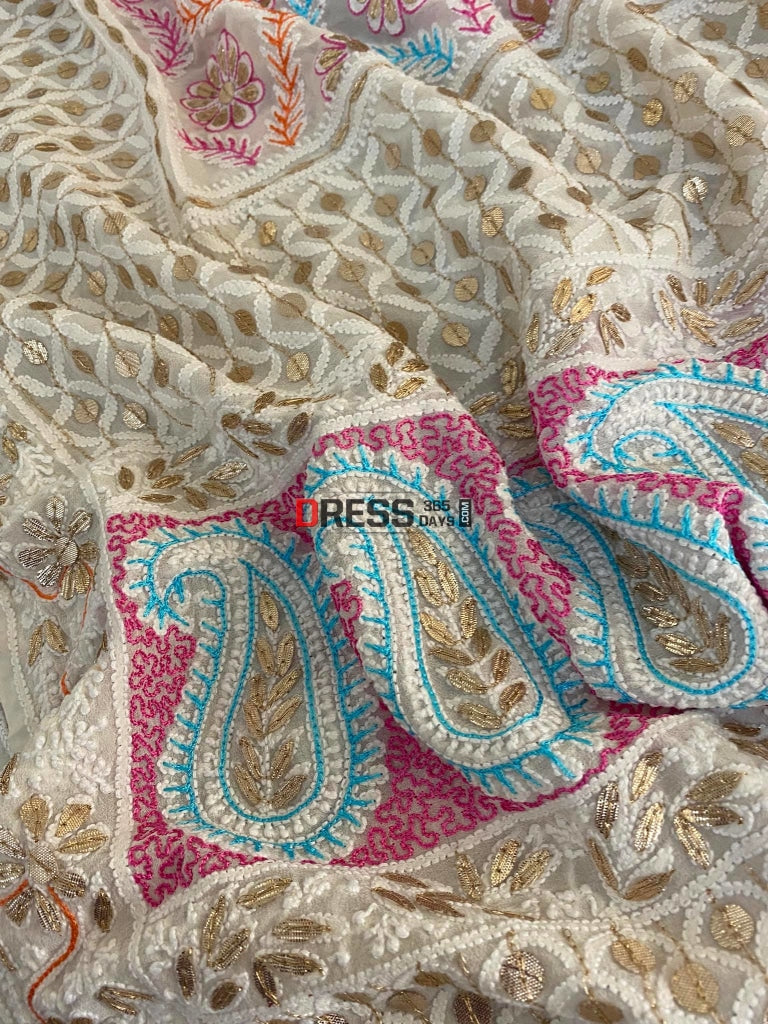 Multicolour Chikankari Gota Patti Dupatta