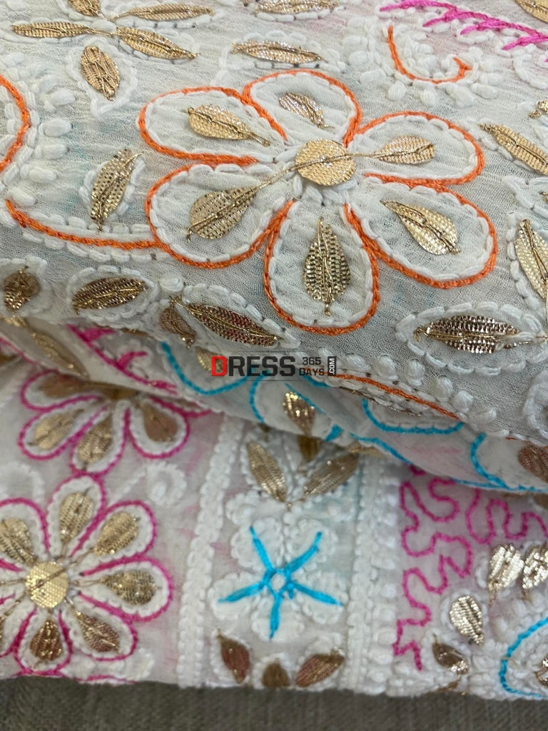 Multicolour Chikankari Gota Patti Lehenga Set