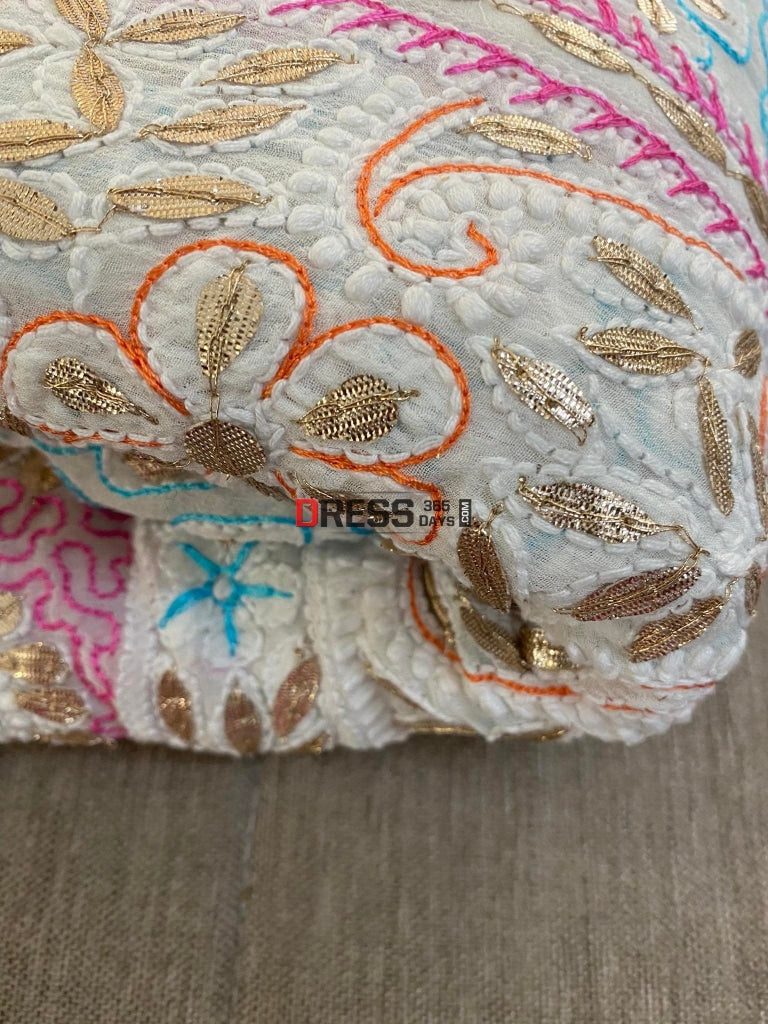 Multicolour Chikankari Gota Patti Lehenga Set