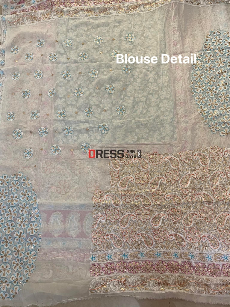 Multicolour Chikankari Gota Patti Lehenga Set