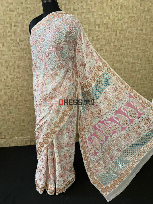 Multicolour Chikankari Gota Patti Saree