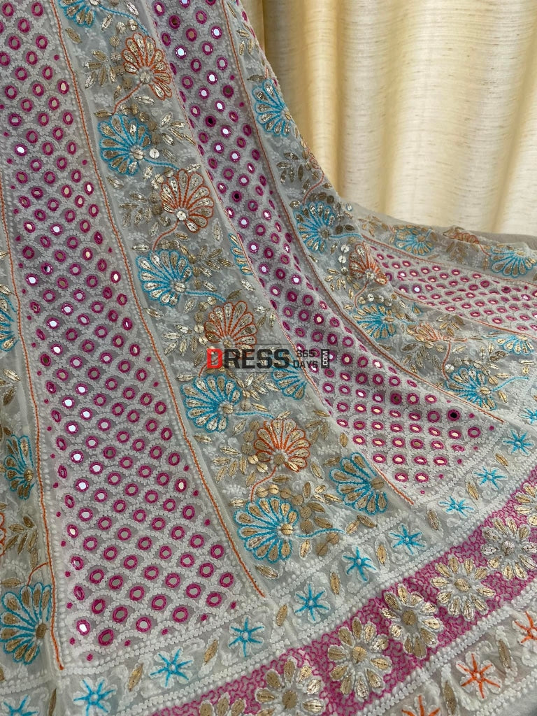 Multicolour Chikankari Mirror & Gota Patti Anarkali