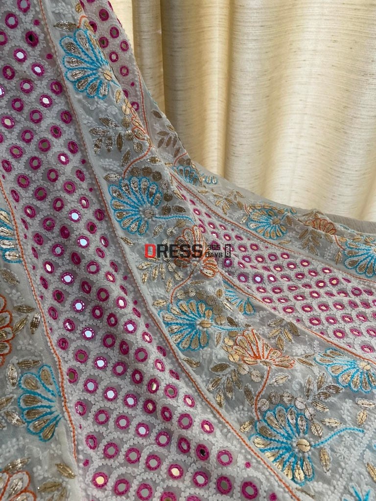 Multicolour Chikankari Mirror & Gota Patti Anarkali
