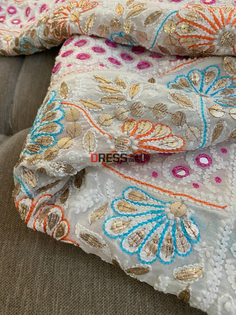 Multicolour Chikankari Mirror & Gota Patti Anarkali