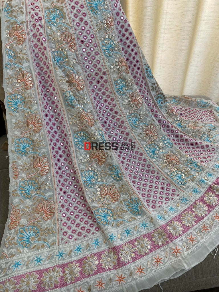 Multicolour Chikankari Mirror & Gota Patti Anarkali
