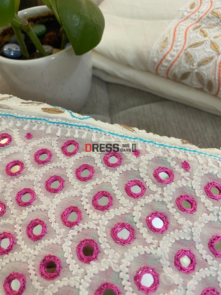 Multicolour Chikankari Mirror & Gota Patti Work Anarkali Suit