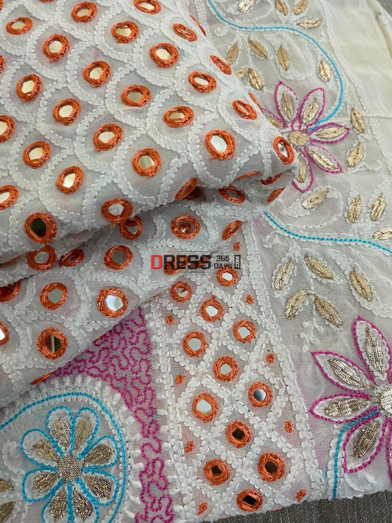Multicolour Mirror & Gota Patti Chikankari Lehenga Set