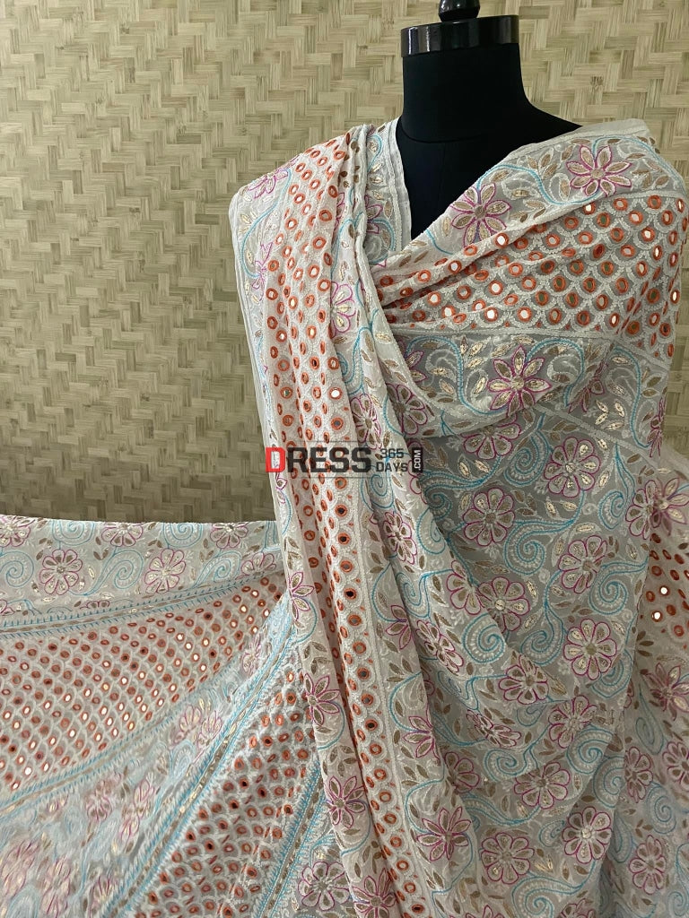 Multicolour Mirror & Gota Patti Chikankari Lehenga Set