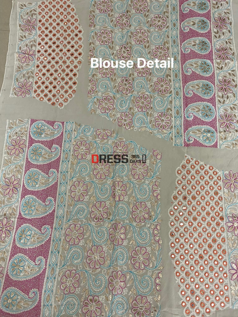 Multicolour Mirror & Gota Patti Chikankari Lehenga Set