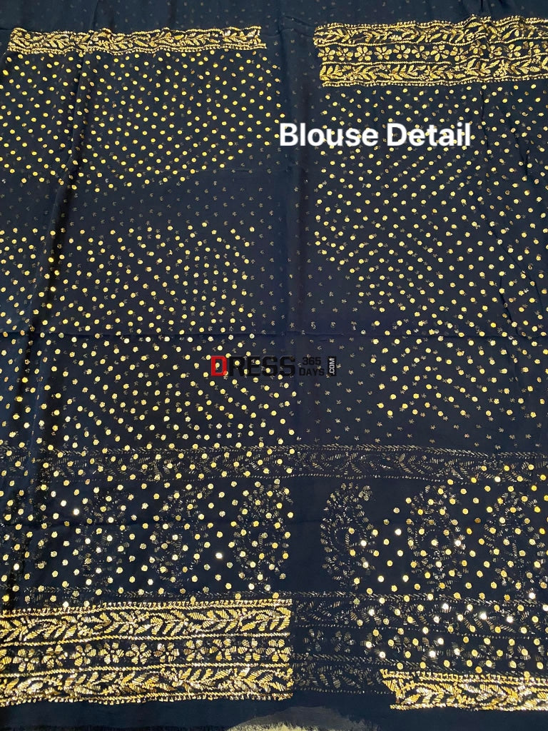 Navy Blue Masterpiece Kamdani Lehenga Set