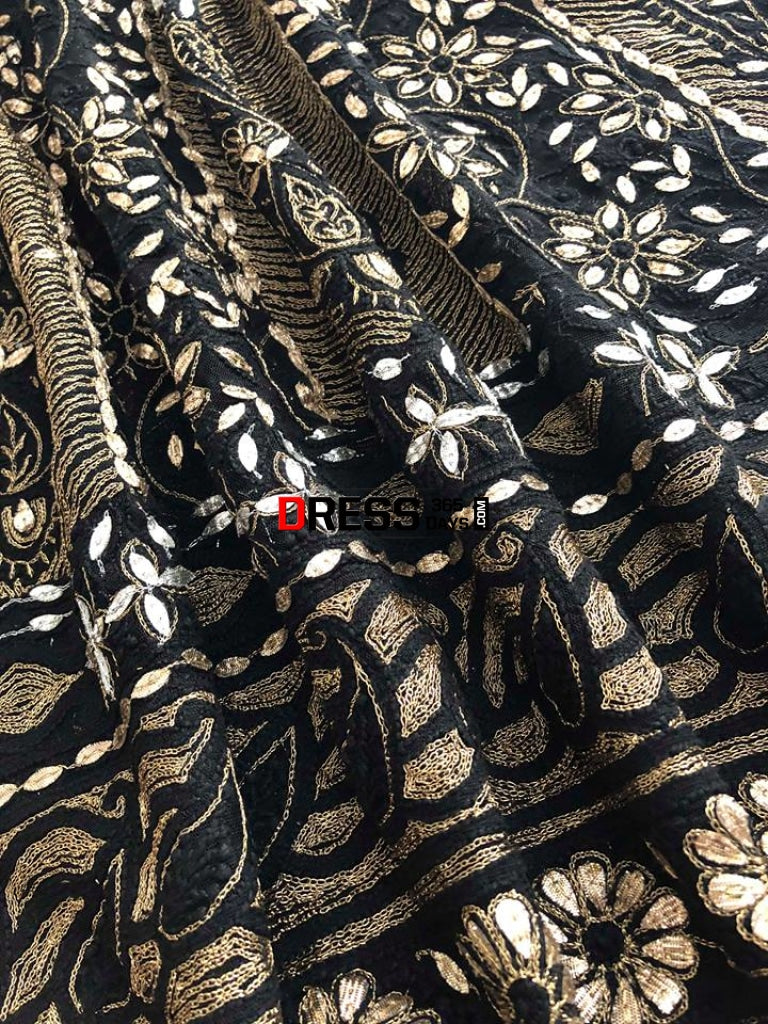 Net Chikankari Anarkali Suit With Gota Patti (Anarkali And Dupatta)