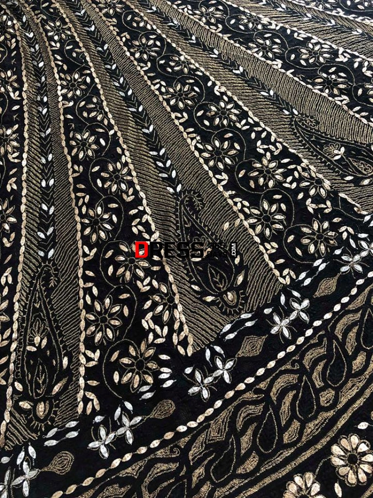 Net Chikankari Anarkali Suit With Gota Patti (Anarkali And Dupatta)