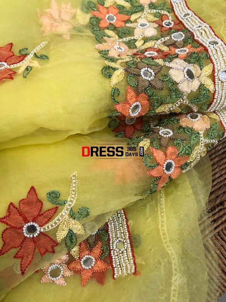 Organza Beads And Chikankari Suit Suits