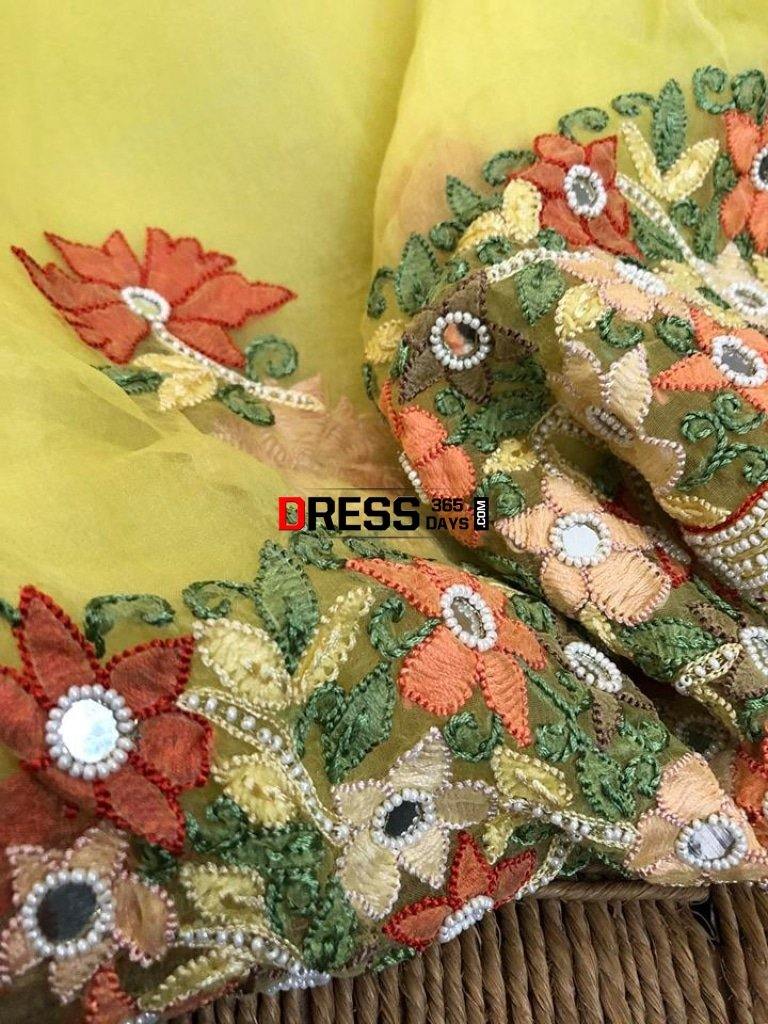 Organza Beads And Chikankari Suit Suits