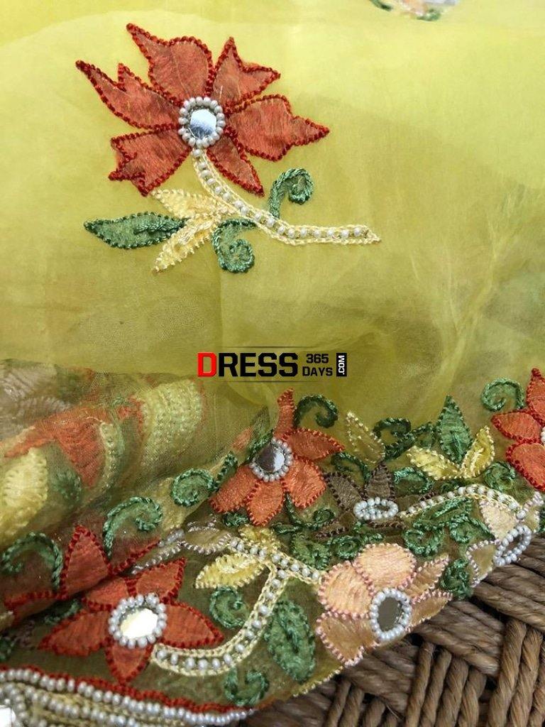 Organza Beads And Chikankari Suit Suits