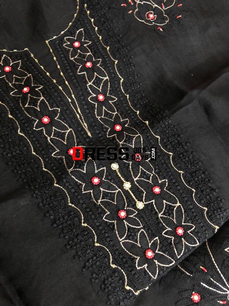 Organza Beads And Chikankari Suit With Heavy Banarasi Dupatta Suits